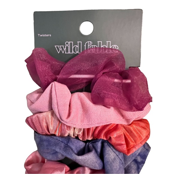 NEW Wild Fable Hair Scrunchies Twisters 8 pc Set Multicolor Orange Pink - Picture 2 of 3